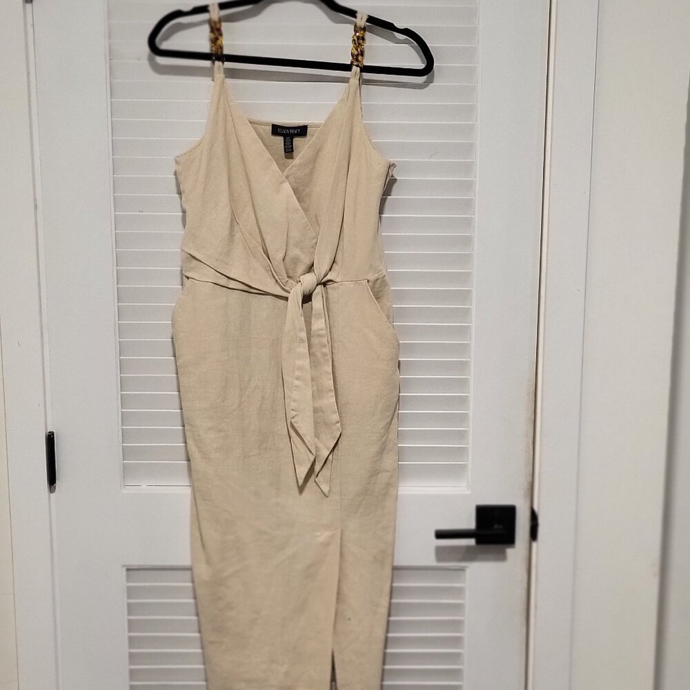 Ellen Tracy Dress Medium, NWOT, Deep Front Pockets Tortoise shell straps